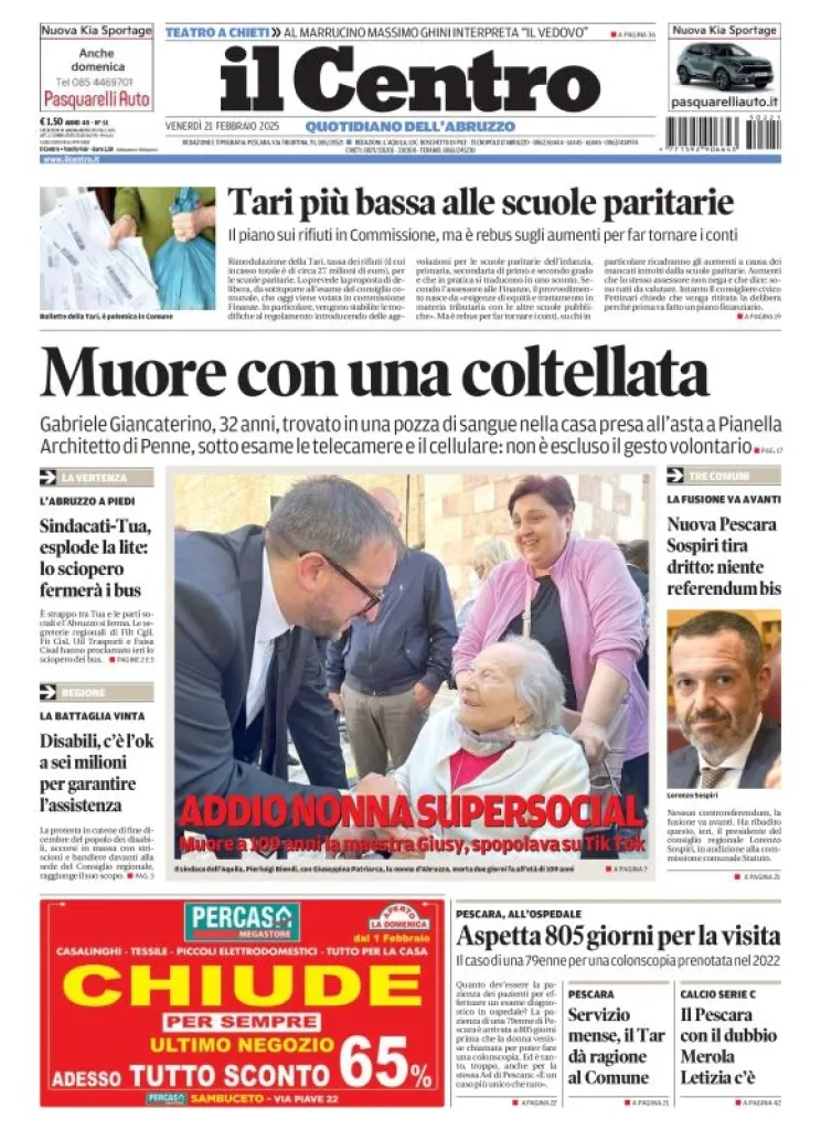 Prima-pagina-il centro-oggi-edizione-del-2025-02-21